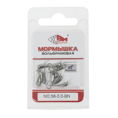 Мормышка вольф. SKYFISH "Уралка с ушком", черный никель №56-3.0-BN